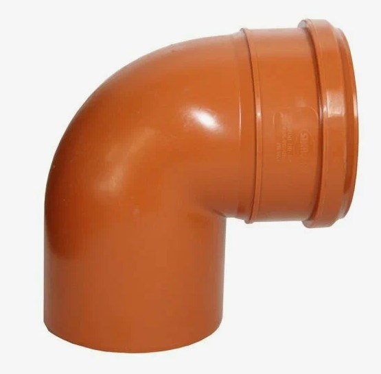 Отвод канализационный ПВХ 90 (D160) кирпич. НАРУЖ