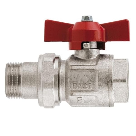 Кран шаровый 11/4 со сгоном (с американ.) ВН/НР (бабочка) (AR)SENA