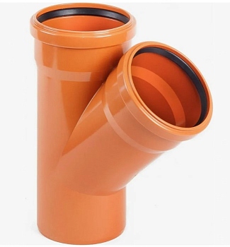 Тройник канализационный ПВХ 45 (D110-110) кирпич.