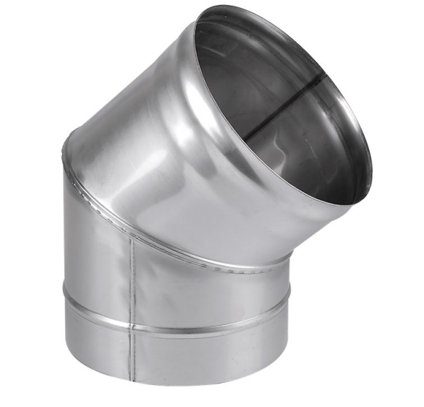 Колено d=150мм b=1.2 мм сталь 2 секц. 135 гр