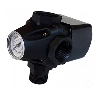 Реле давления 1 в едином пластиковом монокорпусе с манометром и тройником 1,4-2,8 бар, класс IP-54(TIM) (PS-04A)