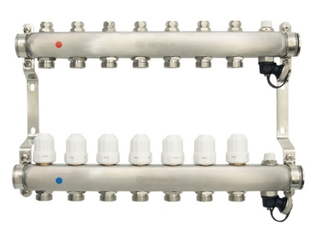 Уз.колл.гр. нерж сталь 7 вых. в сборе c термостатическими и запорными клапанами ONDO (OKGSP007)