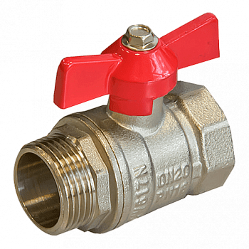 Кран шаровый ВН/НР 1/2 г/ш (бабочка) (ОПТИМА)