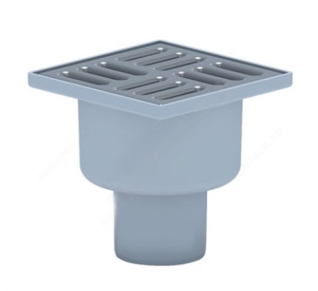 Трап вертикальный ПП 50 нерж. 100*100 Мультипласт