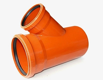 Тройник канализационный ПВХ 45 (D160-110) кирпич.