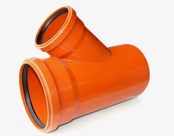 Тройник канализационный ПВХ 45 (D160-110) кирпич.