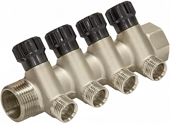 Коллектор САНТИМ ПРОФИ 4 вых. вентиль н/р 3/4*1/2