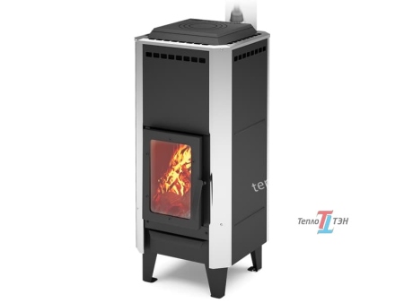 Печь ТеплоДар отопительно-варочная ВЕРТИКАЛЬ Металлика, 880*375*425, 60-120 м3, D 115 мм, 41 кг