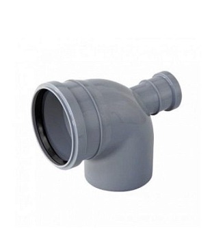 Отвод канализационный 90 (D110) с фронтальным патрубком на 50  ПП