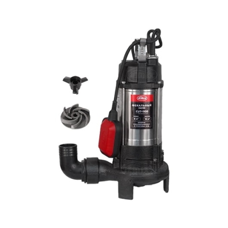 Насос JEMIX фекальный CUT-1100 с режущим ножом (до 265 л/мин, подъем до 8 м, 1,1 кВт, подключ. 2)