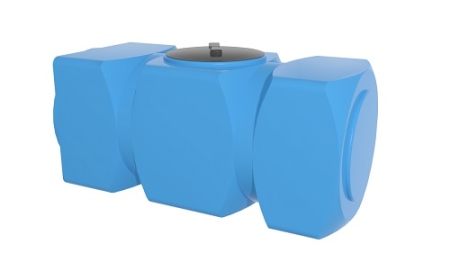 Емкость К 800 литров горизон. с отводом (цвет голубой), 750*750*1700