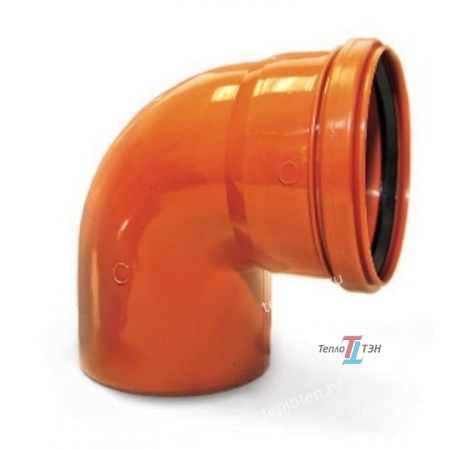 Отвод канализационный ПВХ 90 (D110) кирпич.