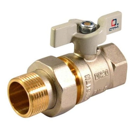 Кран шаровый 3/4 с накид. гайкой (бабочка) (САНТИМ)