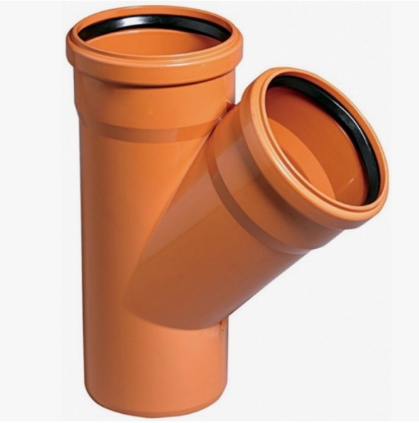 Тройник канализационный ПВХ 45 (D160-160) кирпич.