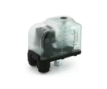 Реле давления 1/4 с накид гайкой, прозрачный корпус и шкала (TIM) (PS-06B)