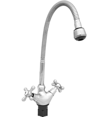 Смеситель для кухни 1/2 м/к, на гайке, усиленный, с гибким изливом ROEGEN (RP024D)