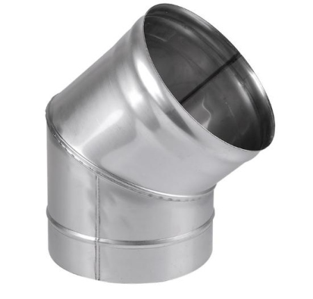 Колено d=150мм b=1.2 мм сталь 2 секц. 135 гр