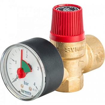 Предохранительный клапан с манометром 1/2 3бар Watts (00000012042)
