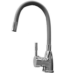 Смеситель для кухни, 40 мм, на гайке, с гибким серым изливом ROEGEN (RD014S)