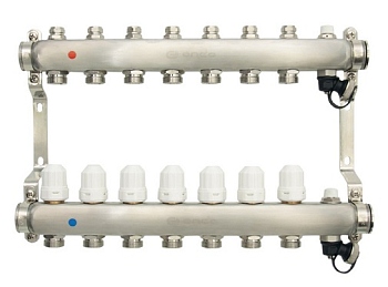 Уз.колл.гр. нерж сталь 7 вых. в сборе c термостатическими и запорными клапанами ONDO (OKGSP007)