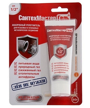 Гель Красный,тюбик 60г,блистер Сантехмастер