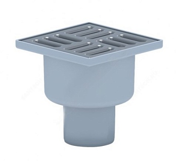 Трап вертикальный ПП 50 нерж. 100*100 Мультипласт