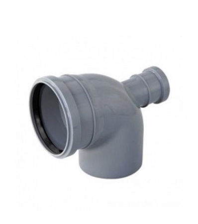 Отвод канализационный 90 (D110) с фронтальным патрубком на 50  ПП